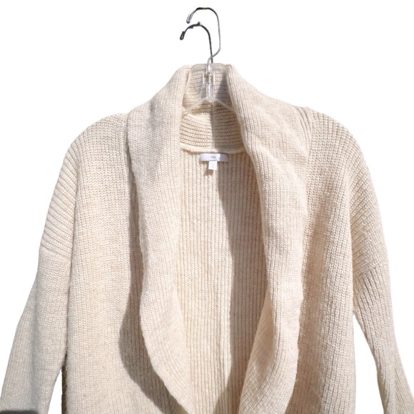 Gap Creamy Pale Pink Tweed Shawl Collar Cardigan, Size Small - Picture 4 of 13